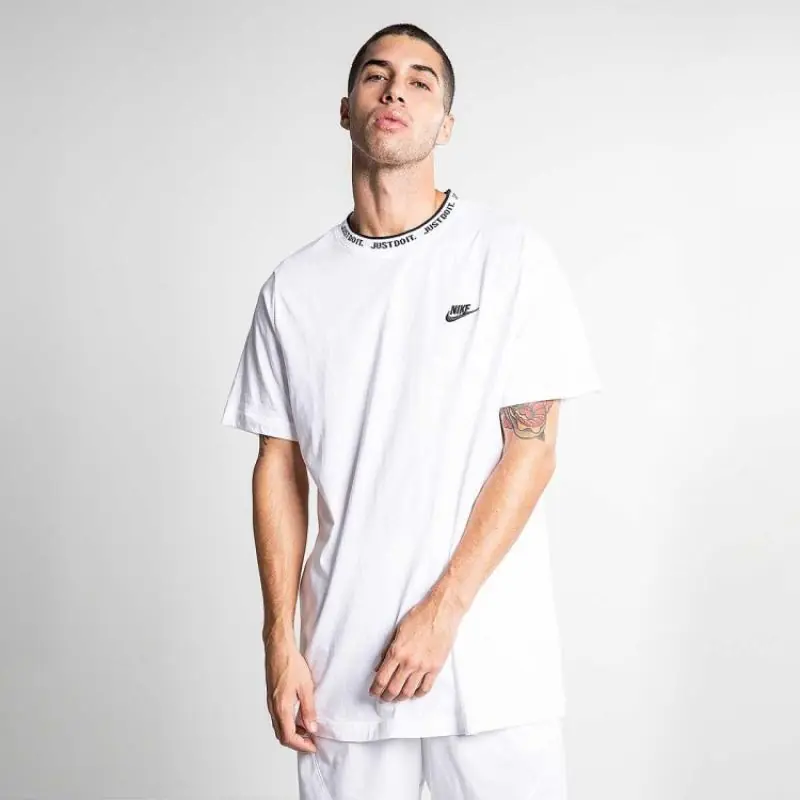 Nike Just Do It Script Neck Tee White/Black - Image 2