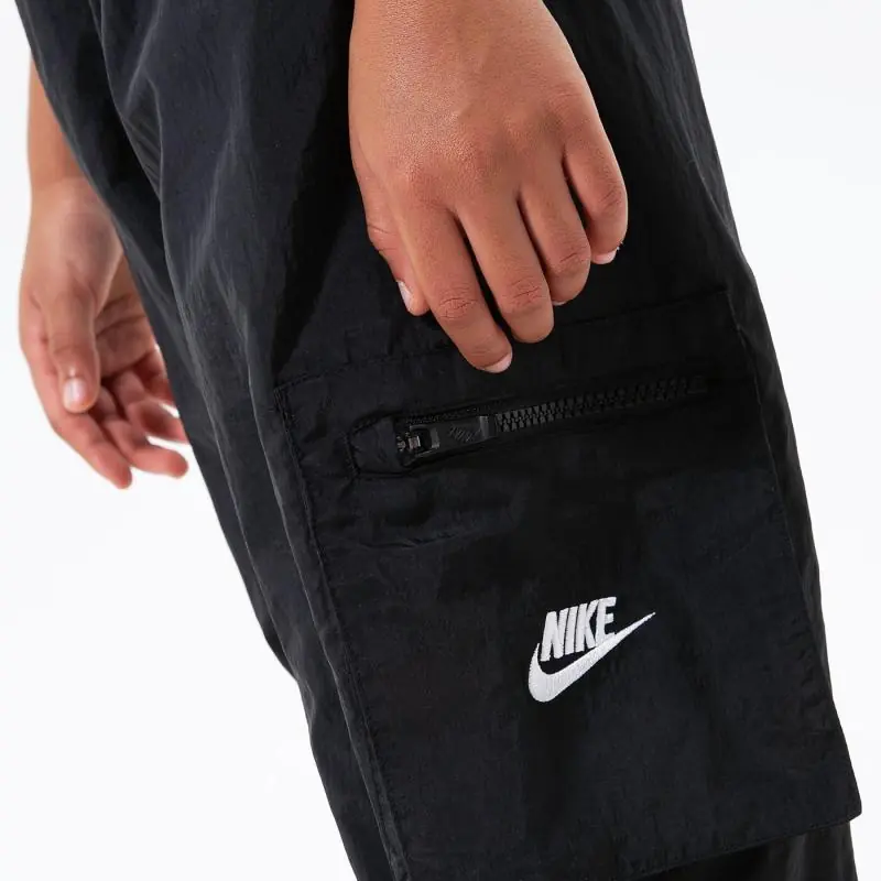 Nike Kids' Sportswear Woven Cargo Pants - Black/ White - Image 3