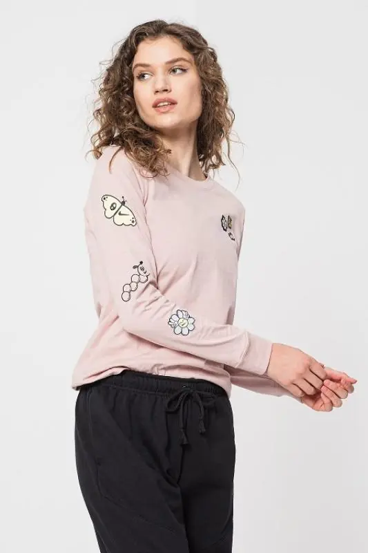 Nike Longsleeve T-shirt/Hosszú Ujjú Póló - Púder Rózsaszín - Image 2