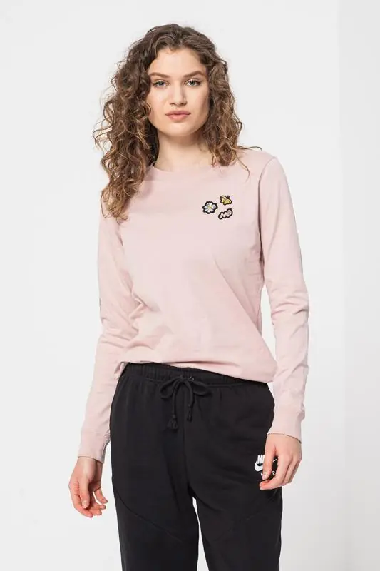 Nike Longsleeve T-shirt/Hosszú Ujjú Póló - Púder Rózsaszín