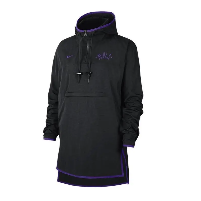 Nike Womens NBA Los Angeles Lakers Courtside Anorak Jacket - Black/ Field Purple