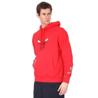 Nike NBA Chicago Bulls Essential Fleece Hoodie - University Red - Image 2