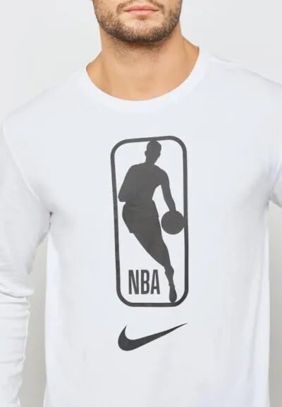 Nike NBA Logo Dri-Fit Long-Sleeve Team 31 T-Shirt - White - Image 2