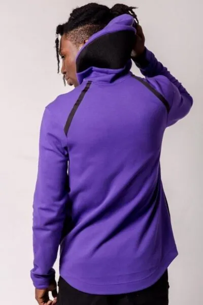 Nike NBA Los Angeles Lakers Dry Showtime Full-Zip Hoodie - Purple/Black/White - Image 2