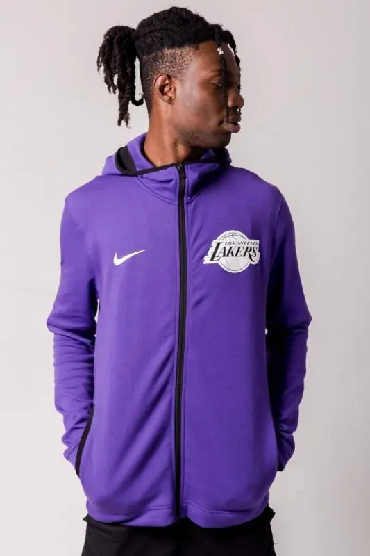 Nike NBA Los Angeles Lakers Dry Showtime Full-Zip Hoodie/Cipzáros Pulóverek - Lila/Fekete/Fehér
