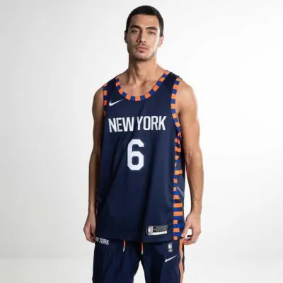 Nike NBA New York Knicks Kristaps Porzingis City Edition Connected Jersey - College Navy - Image 2