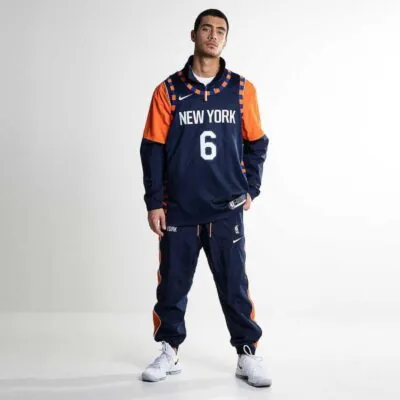 Nike NBA New York Knicks Kristaps Porzingis City Edition Connected Jersey - College Navy