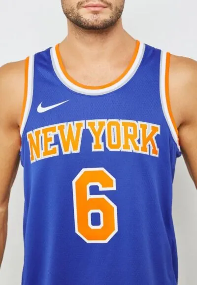 Nike NBA New York Knicks Kristaps Porzingis Icon Edition Swingman Jersey - Rush Blue - Image 2