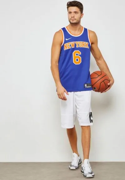 Nike NBA New York Knicks Kristaps Porzingis Icon Edition Swingman Jersey - Rush Blue - Image 4