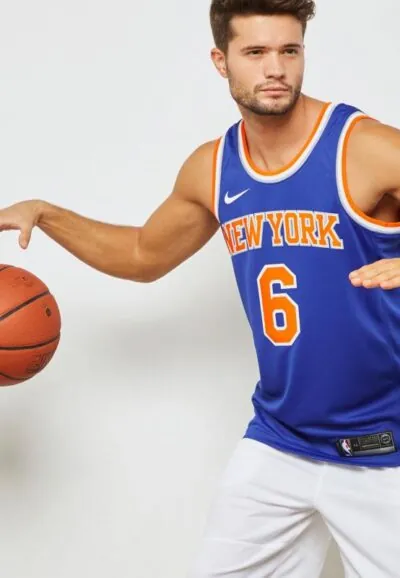 Nike NBA New York Knicks Kristaps Porzingis Icon Edition Swingman Jersey - Rush Blue