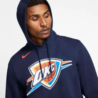 Nike NBA Oklahoma City Thunder Club Fleece Hoodie - College Navy - Image 2