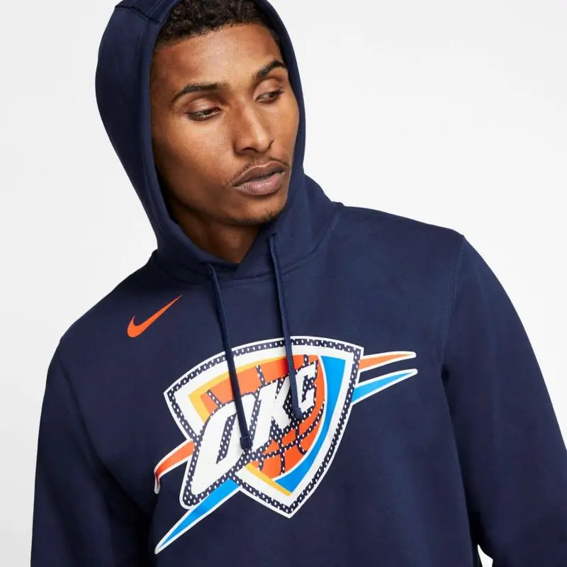 Nike NBA Oklahoma City Thunder Club Fleece Hoodie/Pulóver - Matróz Kék - Image 2