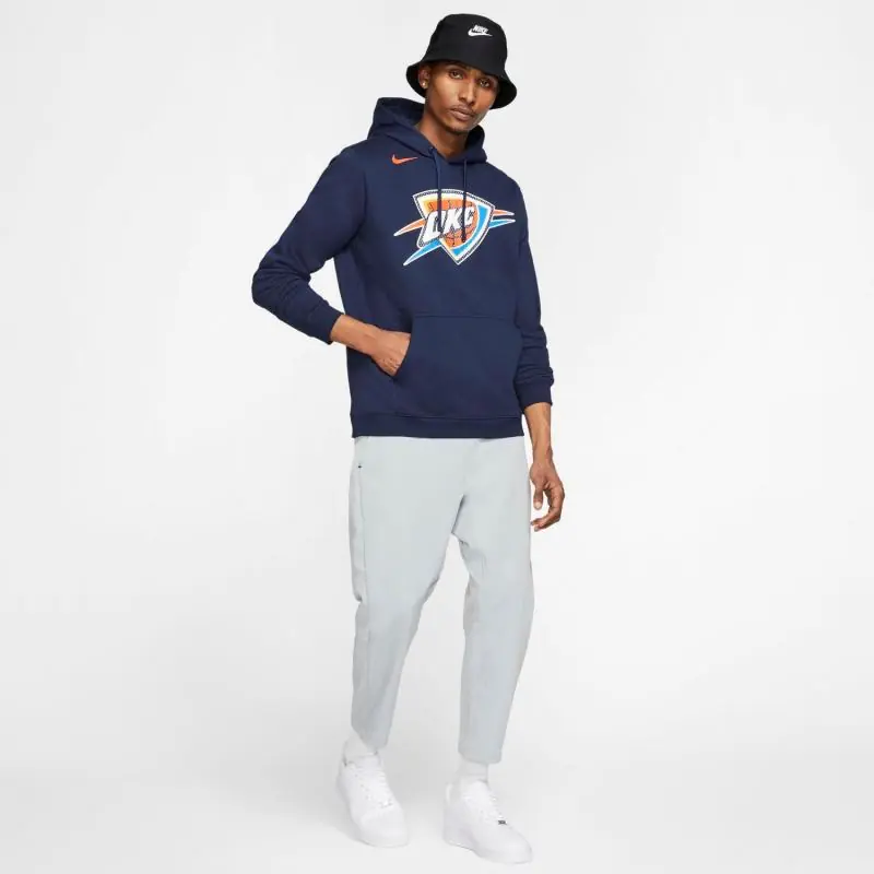 Nike NBA Oklahoma City Thunder Club Fleece Hoodie/Pulóver - Matróz Kék - Image 5