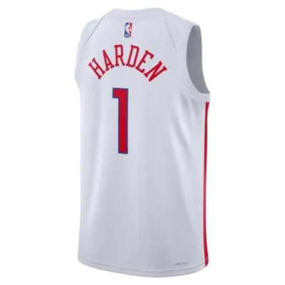 Nike NBA Philadelphia 76ers James Harden City Edition Swingman Jersey White - Image 2