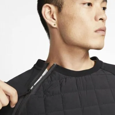 Nike Quilted Crewneck 'Black' - Image 3