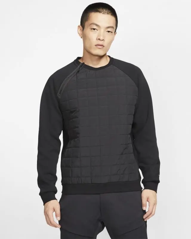 Nike Quilted Crewneck/Pulóver - Fekete