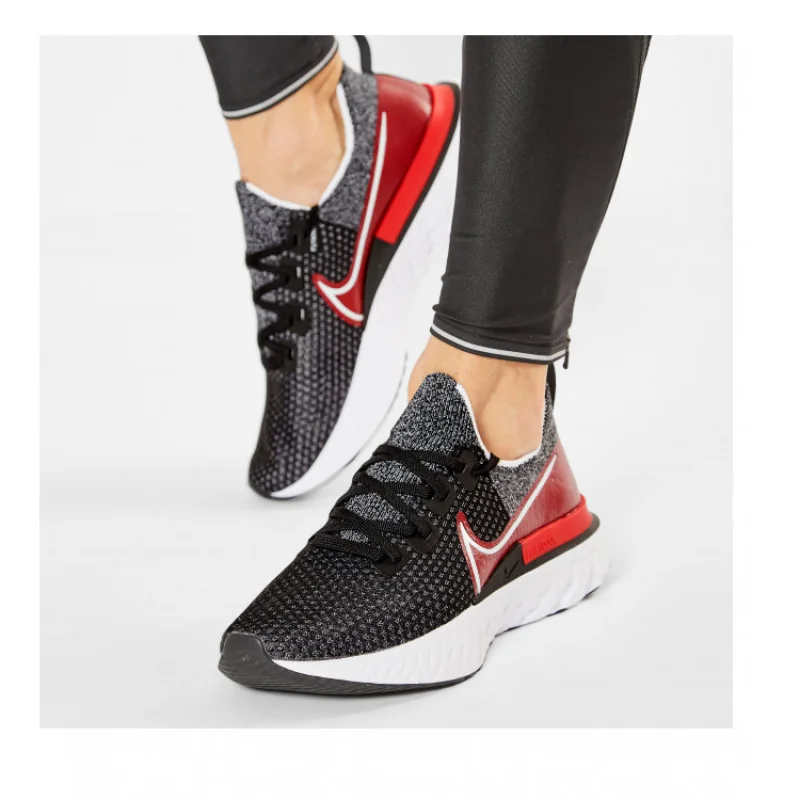 Nike React Infinity Run Flyknit 'Black University Red' - Image 5