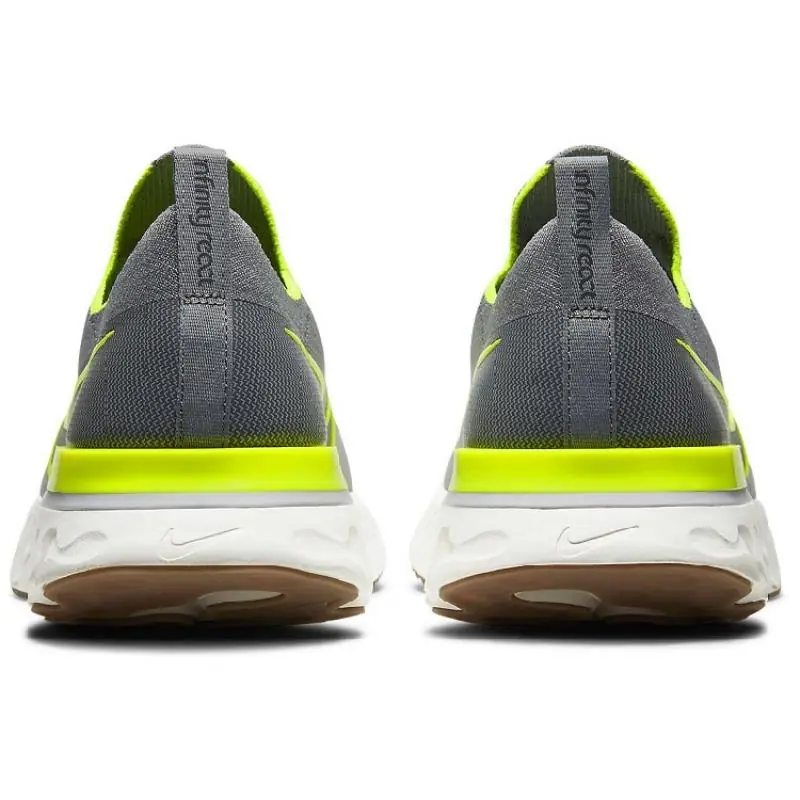 Nike React Infinity Run Flyknit - Particle Grey / Volt - Image 3