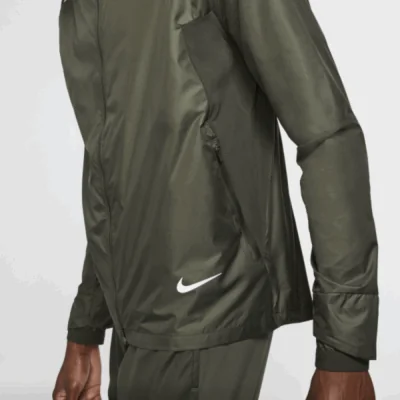 Nike Repel Hooded Running Jacket - Sequoia/ Reflective Silver - Image 2