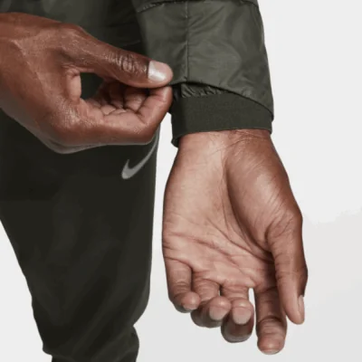 Nike Repel Hooded Running Jacket - Sequoia/ Reflective Silver - Image 3