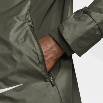 Nike Repel Hooded Running Jacket - Sequoia/ Reflective Silver - Image 4