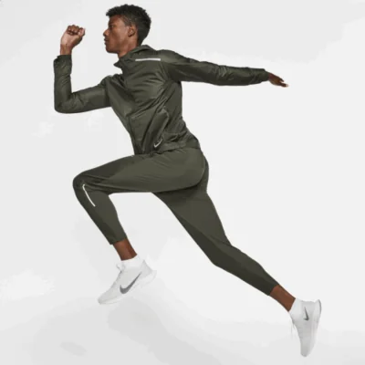 Nike Repel Hooded Running Jacket - Sequoia/ Reflective Silver