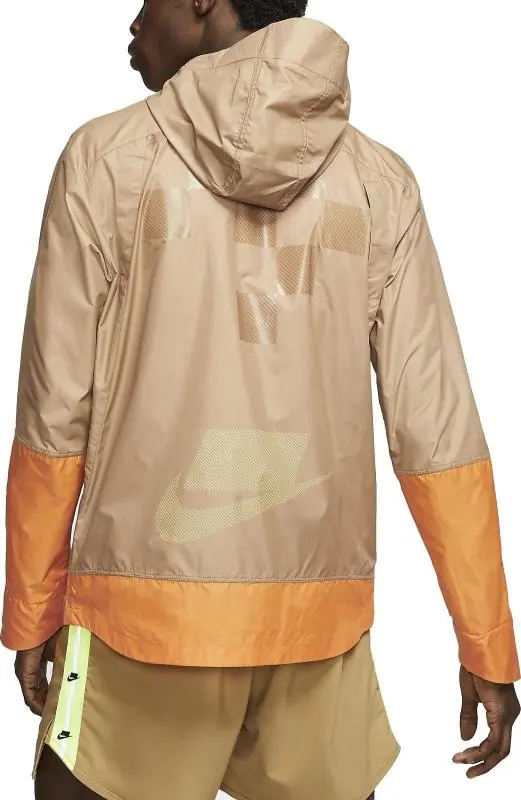 Nike Shield Flash Running Jacket - Beechtree/ Kumquat/ Black - Image 2