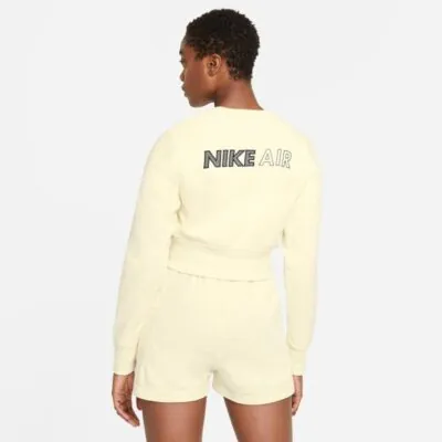 Nike Sportswear Air Fleece Crew - Coconut Milk/ Black - Image 2