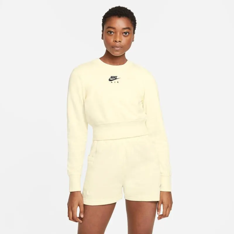 Nike Sportswear Air Fleece Crew/Pulóver - Kókusz/Fekete