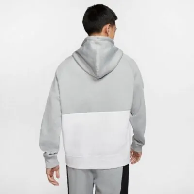Nike Sportswear Air Fleece Pullover Hoodie - Smokey Grey/ Black/ White - Image 4