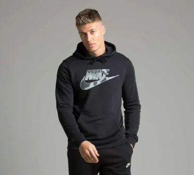 Nike Sportswear Camo Logo Fleece Hoodie - Black