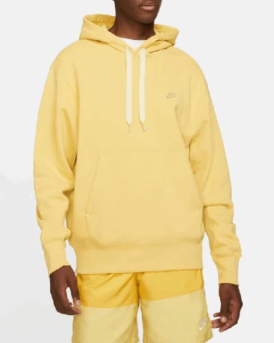 Nike Sportswear Classic Men's Fleece Hoodie Saturn Gold/Lemon Drop