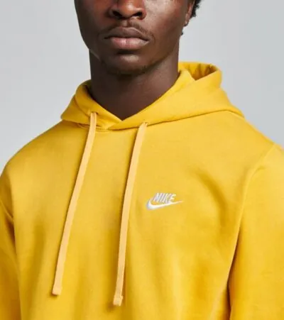 Nike Sportswear Club Fleece Hoodie - Solar Flare/ White - Image 2