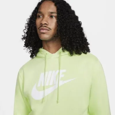 Nike Sportswear Club Fleece Pullover Hoodie - Light Liquid Lime/ White - Image 2