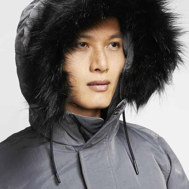 Nike Sportswear Down-Fill Hooded Parka - Dark Grey/ Anthracite/ Black - Image 4