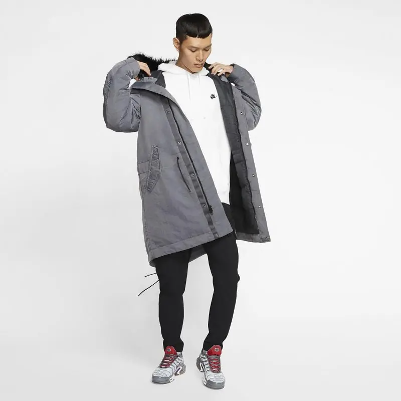 Nike Sportswear Down-Fill Hooded Parka - Dark Grey/ Anthracite/ Black