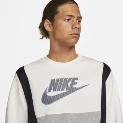 Nike Sportswear Fleece Sweatshirt - Sail/ Dark Grey Heather/ Black/ Black - Image 2