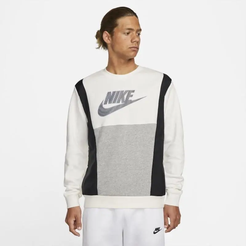 Nike Sportswear Fleece Sweatshirt/Pulóver - Fehér/Szürke/Fekete
