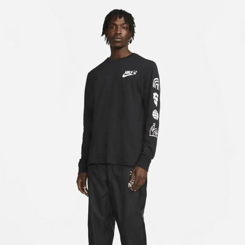 Nike Have a Nice Day Long Sleeve T-Shirt/Hosszú Ujjú Póló - Fekete/Fehér - Image 3