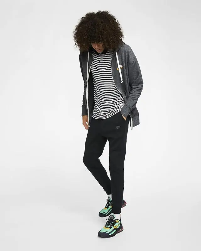 Nike Sportswear Heritage Full-Zip Hoodie/Pulóver - Szürke/Fehér - Image 5