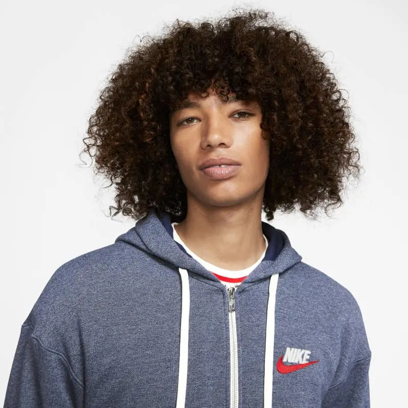 Nike Sportswear Heritage Full-Zip Hoodie/Pulóver - Farmer Kék - Image 3