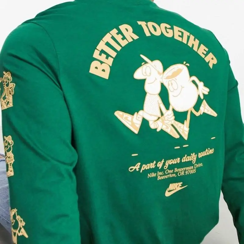 Nike Sportswear Long-Sleeve T-Shirt/Hosszú Ujjú Póló - Sötét Zöld - Image 3