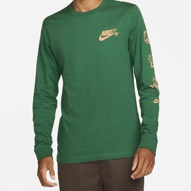 Nike Sportswear Long-Sleeve T-Shirt/Hosszú Ujjú Póló - Sötét Zöld