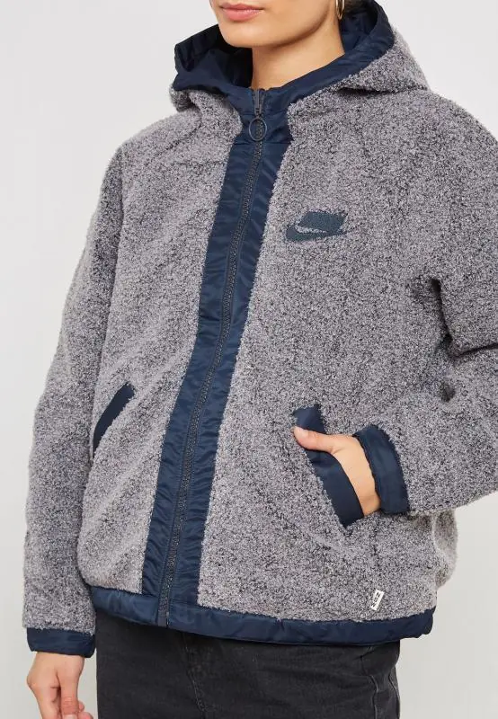 Nike Reversible Sherpa Jacket 'Dark Obsidian' - Image 2