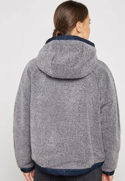Nike Sportswear Reversible Sherpa Jacket - Atmosphere Grey/ Dark Obsidian/ Dark Obsidian - Image 3