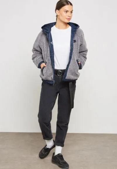 Nike Sportswear Reversible Sherpa Jacket - Atmosphere Grey/ Dark Obsidian/ Dark Obsidian - Image 4