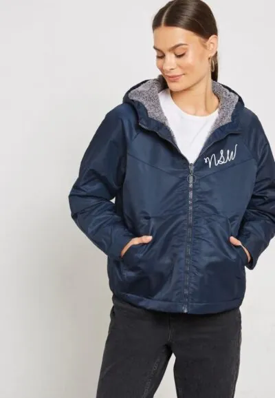 Nike Sportswear Reversible Sherpa Jacket - Atmosphere Grey/ Dark Obsidian/ Dark Obsidian