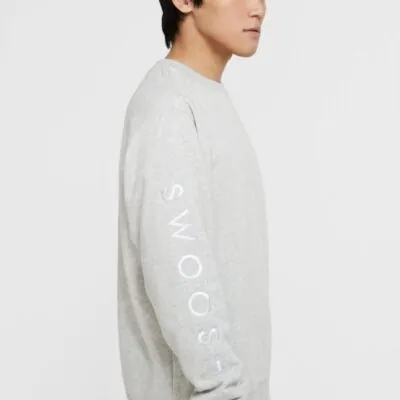 Nike Sportswear Swoosh Crew - Grey Heather/ White/ White - Image 4