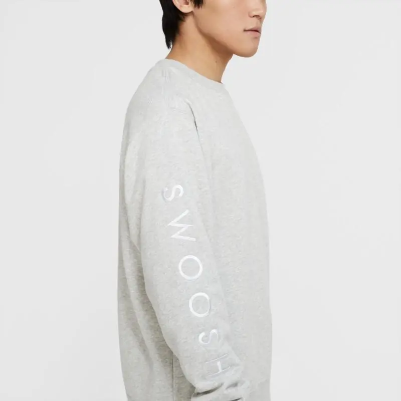 Nike Sportswear Swoosh Crew/Pulóver - Világos Szürke/Fehér - Image 4