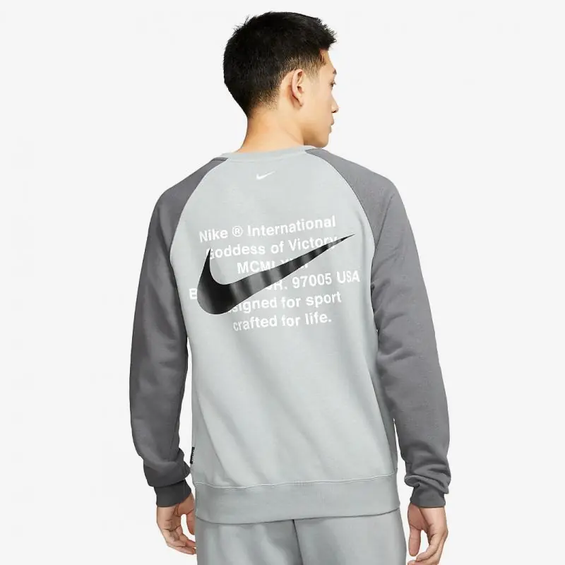 Nike Sportswear Swoosh Crew/Pulóver - Részecske Szürke/Vas Szürke - Image 2